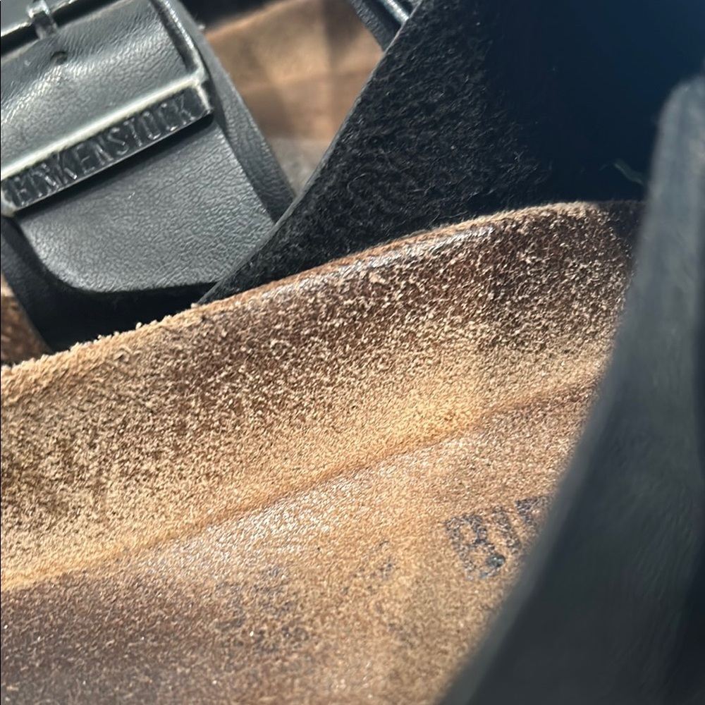 Birkenstock Black Leather Buckle Sandals